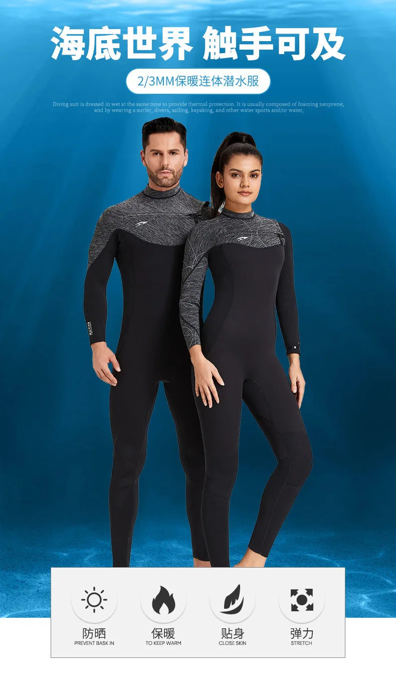 Women Men 3mm Neoprene Wetsuit  Scuba Diving Thermal Winter Warm Wetsuits Full Suit Swimming Surfing Kayaking Equipment