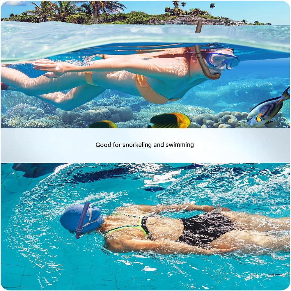 Snorkeling Mask Diving Goggles Full Wet Silicone Foldable Tube Mirror Tempered Glass Len Diving Mask Travel Size With Case