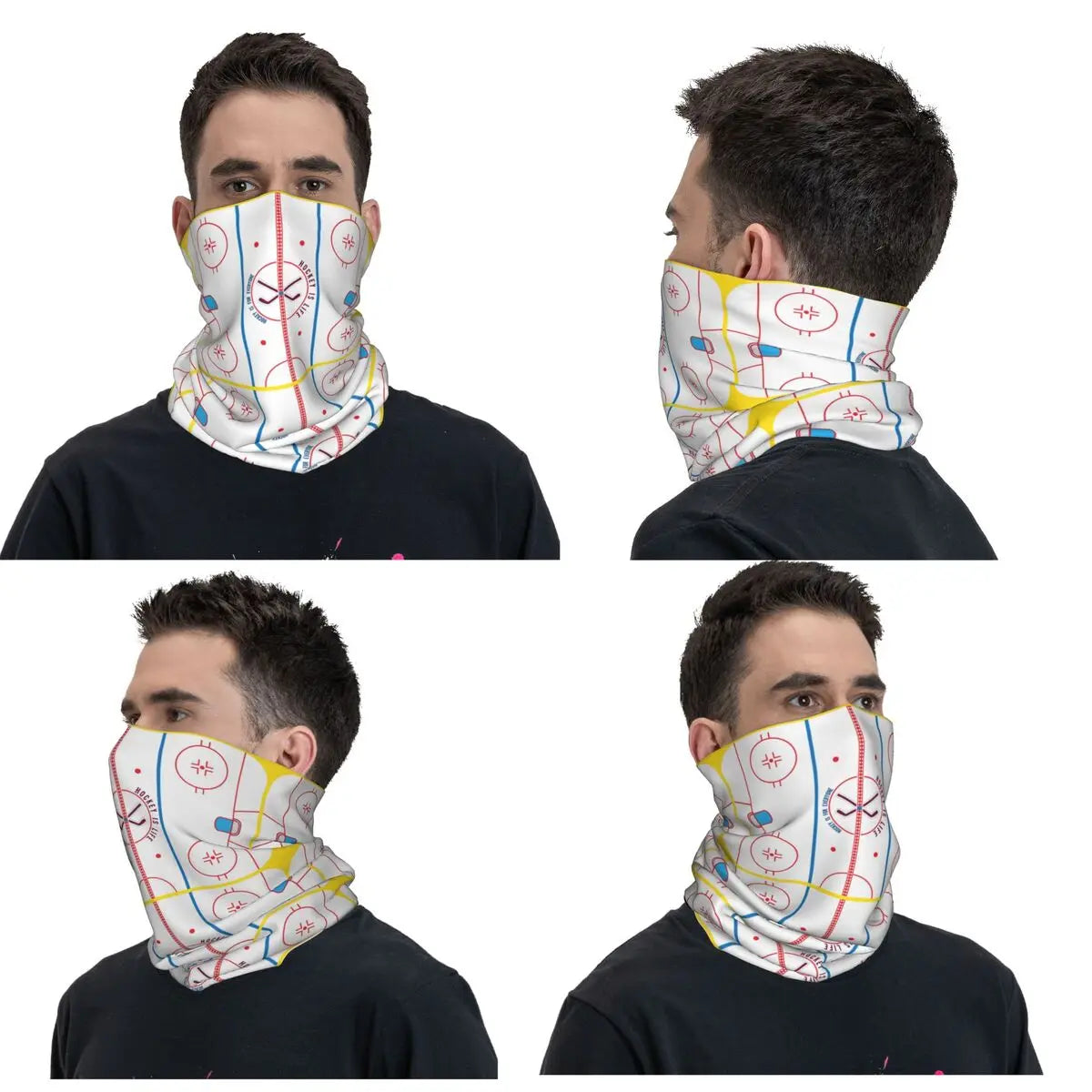 Hockey Is Life Rink Bandana Neck Cover Printed Mask Scarf Warm Balaclava Outdoor Sports Unisex Adult Winter