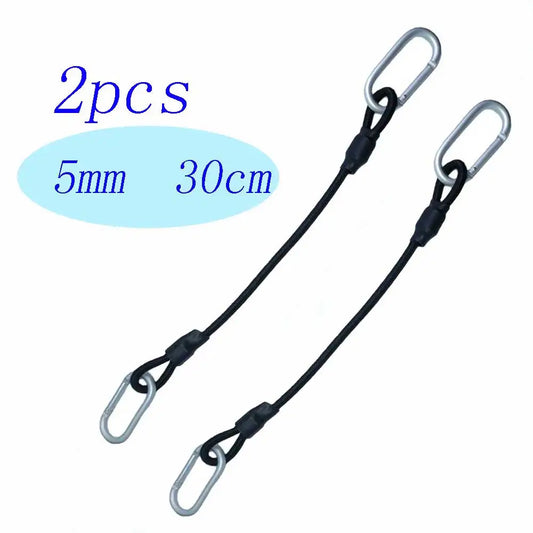 2pc Heavy Duty Bungee Shock Cord Tie Down Straps with Snap Hooks for Camping Tents Kayaks Boat Trailer Fishing Gear Organization