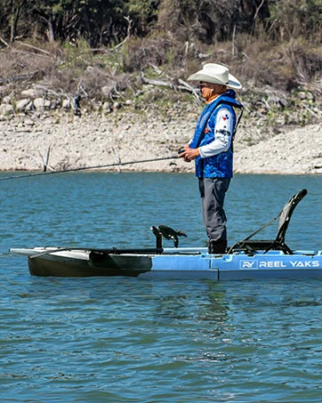 Reel Yaks Tandem Fishing Angler Kayak 12.5ft Sit On Top Boat for 2 3 Persons 550 lbs Capacity Stable W Hull Family Adventure