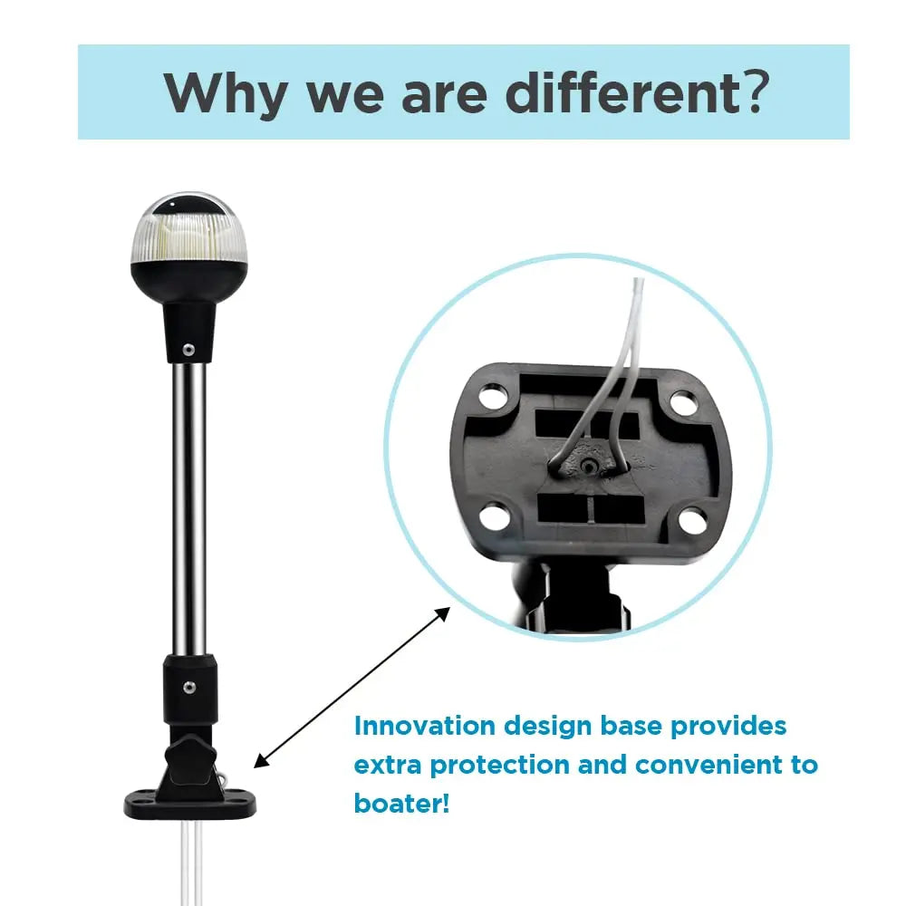NEW Fold Down 360 Degree LED Boat Navigation Light for Yacht Marine Anchor Light 12~24 V Sailing Signal Light  Boat Accessories