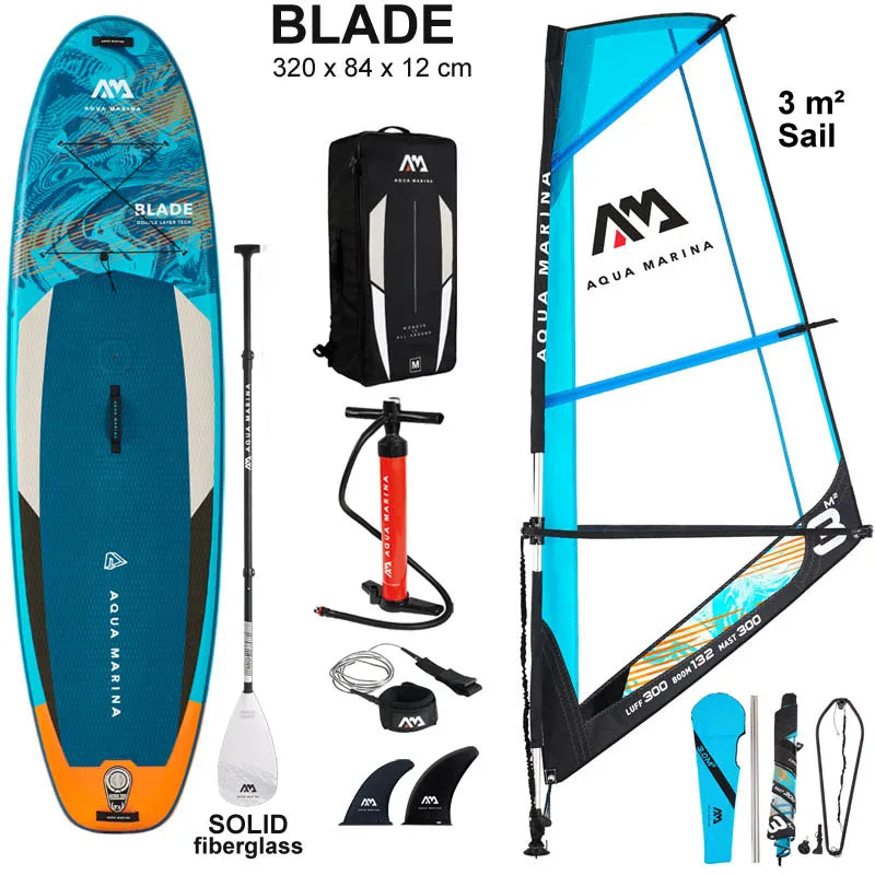 2022 windsurf 320*84*15CM board AQUA MARINA BLADE inflatable sup board sail sailboard stand up paddle surf surfboard windsail