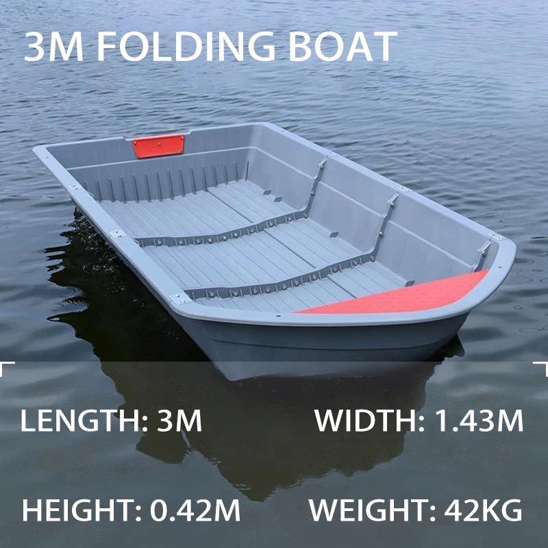 Modular PPR Folding Boat w/Silicone Seals & Air Bow Outboard-Ready Fishing Skiff w/Stainless Hardware Leak-Proof Assembly Craft