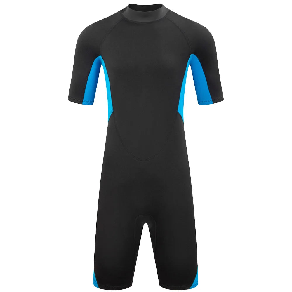 Men's Wetsuit 3mm Neoprene Short Sleeve One Piece Spring Diving Suit Back Front Zip Surfing Diving Swimming Snorkeling Kayaking