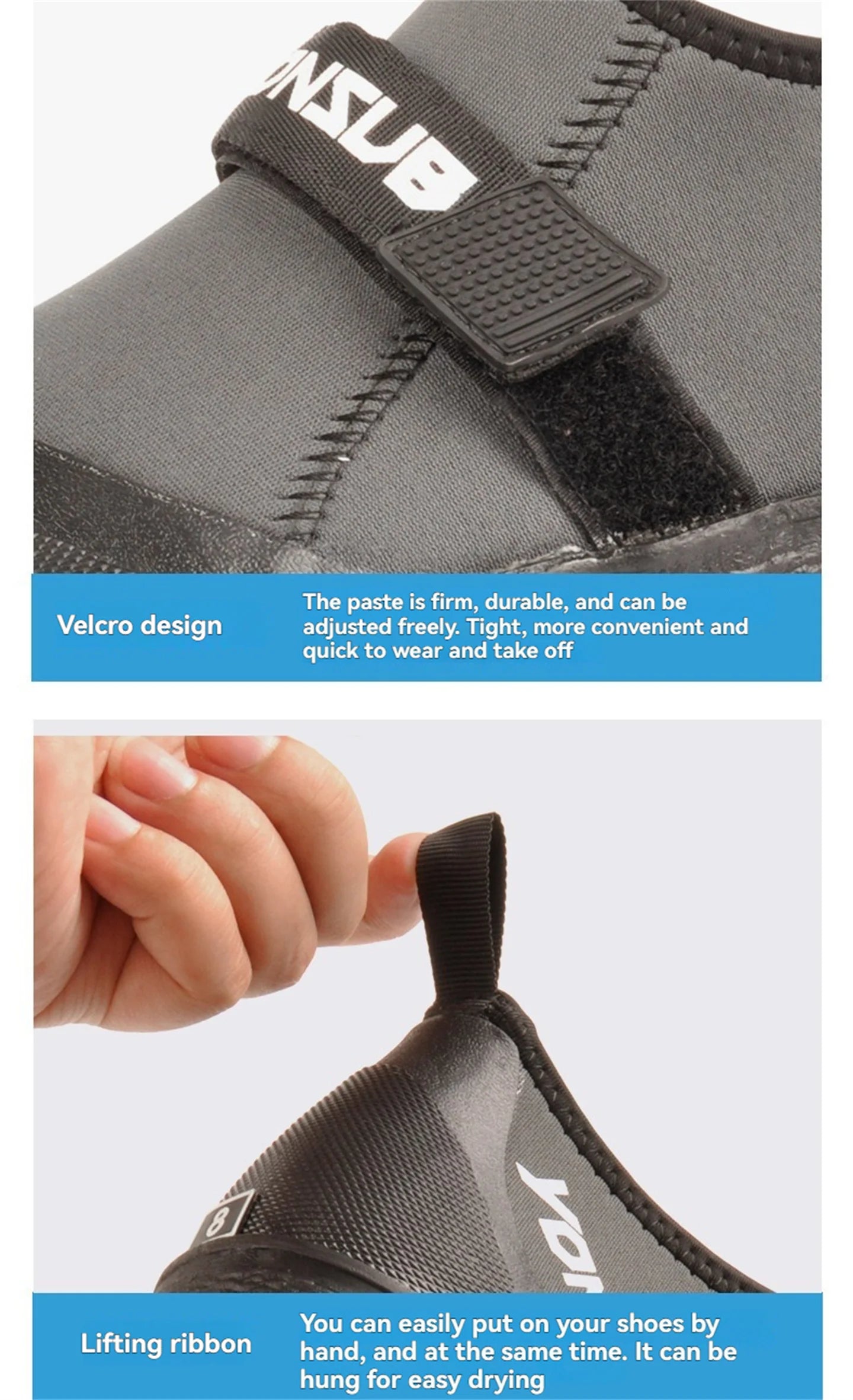 Yonsub Neoprene Adult Outdoor Rock Fishing And Reef Climbing Shoes , Sole Spikes Wear-resistant Non-Slip Wading Aqua Shoes