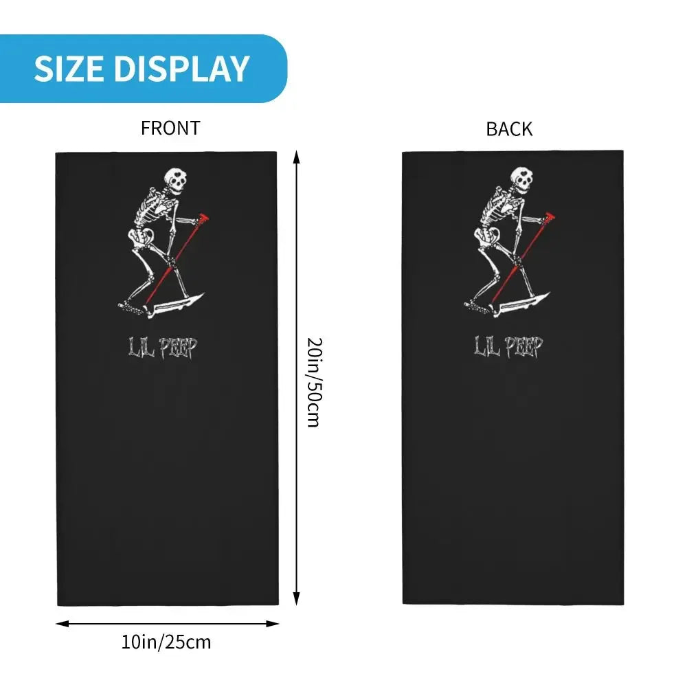 Lil Peep Rap Hip Hop Music Bandana Neck Gaiter Printed Balaclavas Face Mask Scarf Cycling Sports for Men Women Adult All Season