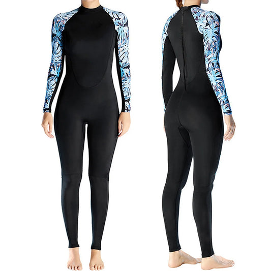 Women Wetsuit 3mm Neoprene One-Piece Diving Suit Swimsuit Keep Warm Long Sleeves Surfing Swimming Diving Kayaking Freediving