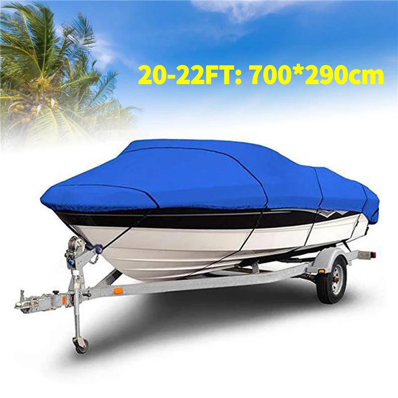 Heavy Duty Fishing Ski Boat Cover for 11-13' 14-16' 17-19' 20-22' V-Hull Waterproof  Sunproof UV Protector Boat Mooring Cover