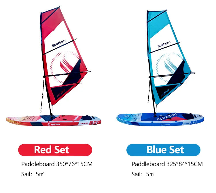 Inflatable Windsurf SUP Board Sail Kit 2 in 1 Crossover Paddle Board With Compact Rig Portable Windsurfing Sailboat Multi Sport