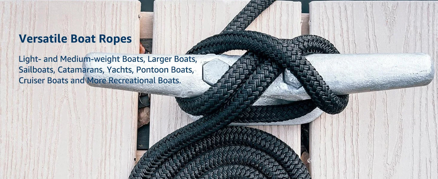 Marine Dock Rope Nylon Docking Line Marine Mooring Lines Rope Strong Boat Accessories Ship Anchor Rope Sailboat Traction