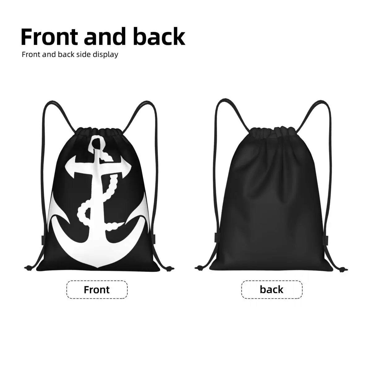 Nautical Anchor Multi-function Portable Drawstring Bags Sports Bag Book Bag