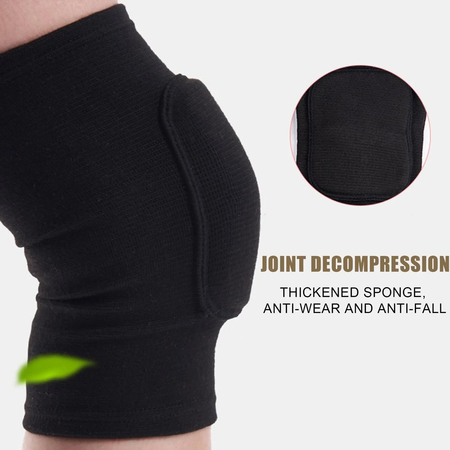 2pcs Sports Compression Knee Pads Elastic Knee Protector Thickened Sponge Knee Brace Support for Dancing Workout Training
