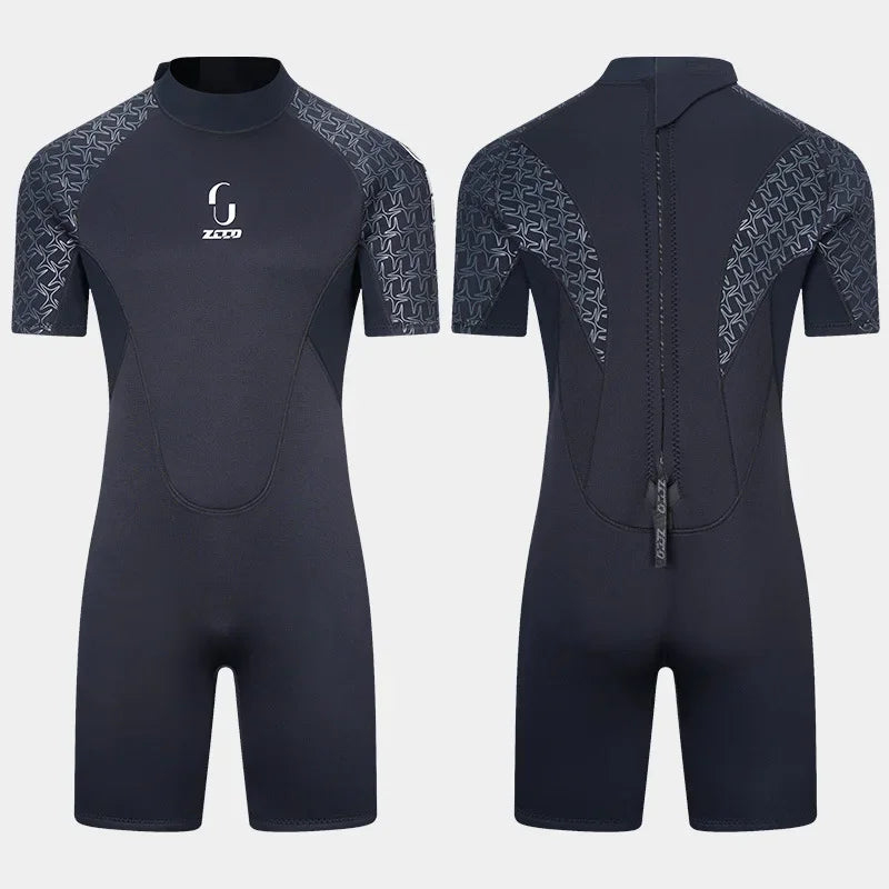3MM Men Neoprene Wetsuit Scuba Diving Windsurf Hunting Surf Swimwear Underwater Fishing Swimming Short Sleeve Wetsuit Kitesurf
