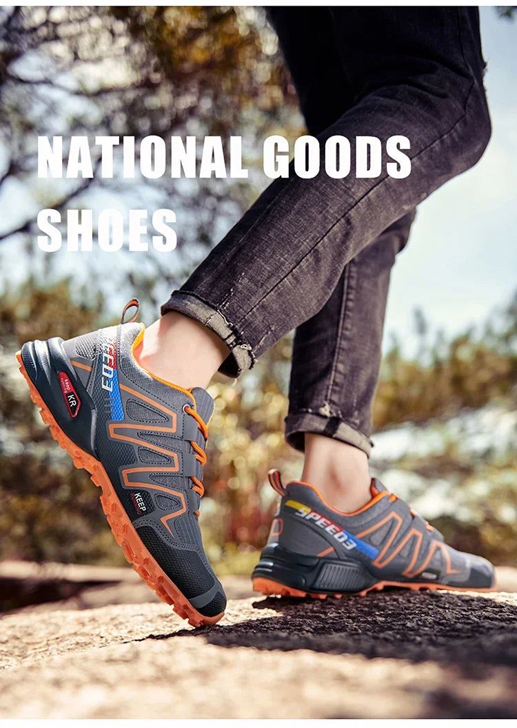 New Outdoor Hiking Shoes for Men Anti Slip and Waterproof Hiking Sports Shoes, Hiking Travel Shoes for Men Road Running Shoes