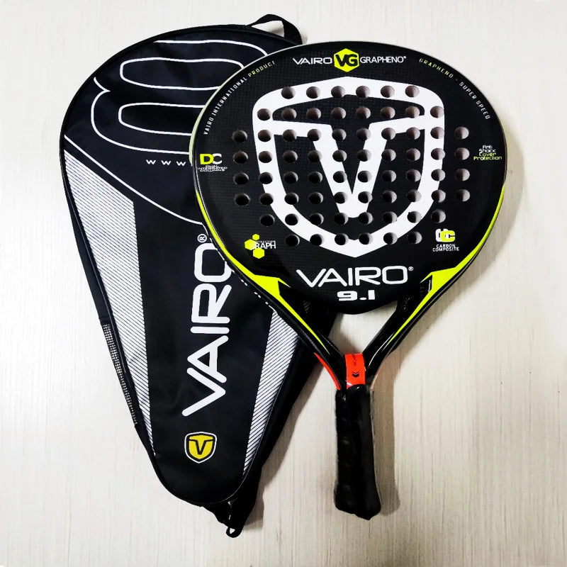 New High Quality Padel Racket  Series Palas 3 Layer Carbon Fiber Board Paddle EVA Face Tennis Beach Racquet Bag Vairo 9.1 360g