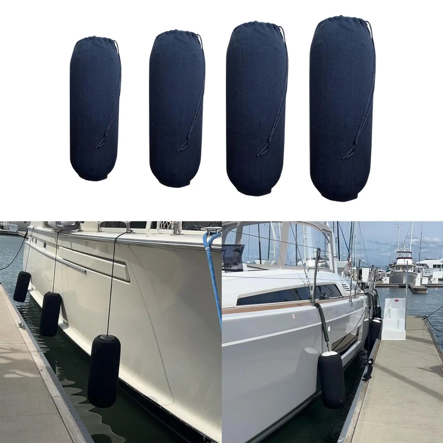 Black Boat Fender Cover Anti Collision Thicken Touch Ball Sleeve Boat Bumper Covers Sleeve for Marine Boat Yacht Mooring Sailing