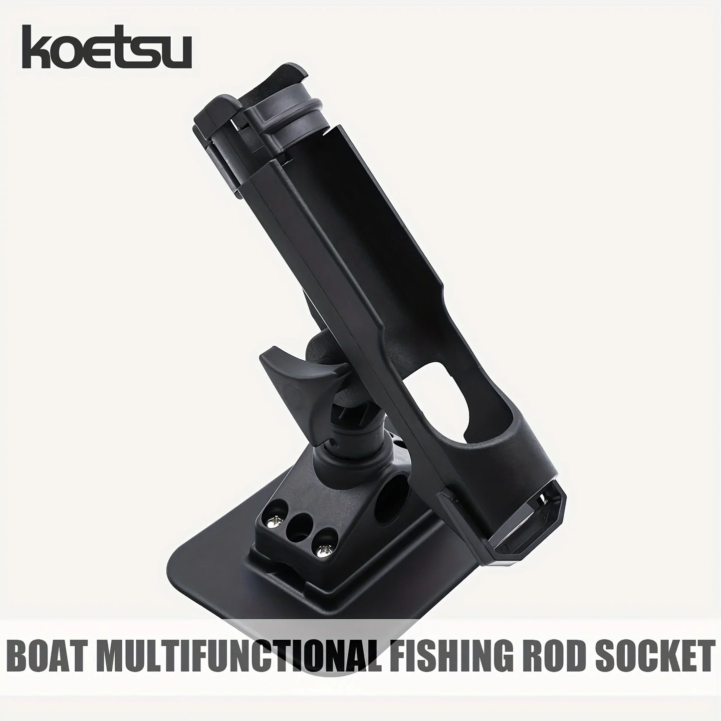 Multi purpose inflatable boat fishing rod socket adhesive/screw fixation
