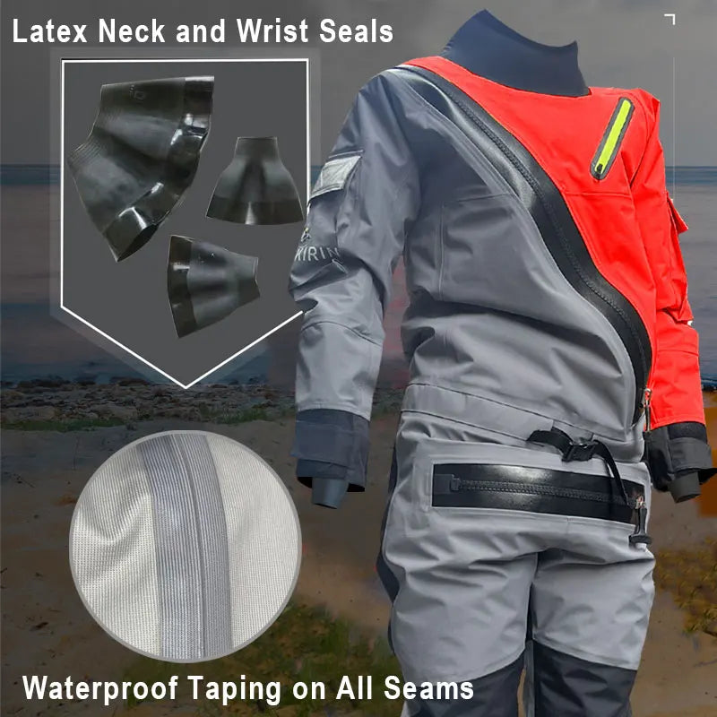 Winter Drysuits Dry Warm Suits for Adult Male Sailing Cold Water Sport Swimming Fishing Kayak Waterproof Outdoor Wading Clothing