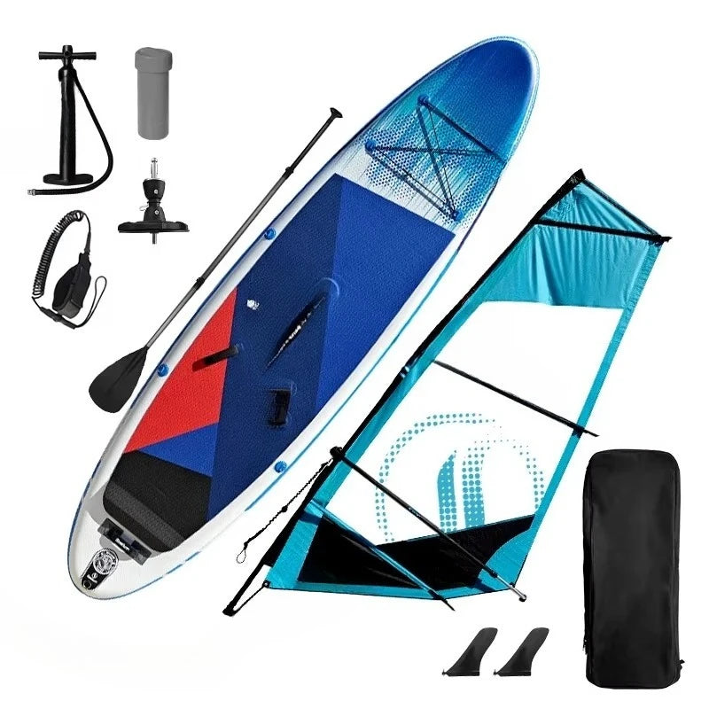 Surfing 2-in-1 Windsurf Sail With S-up Board Windsurfing For Smooth Sailing And Paddleboarding Inflatable Surfboard Sailing
