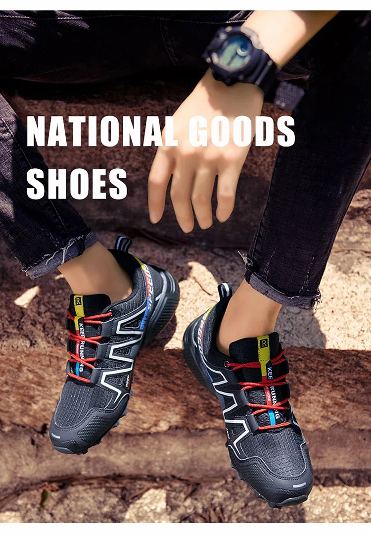 New Outdoor Hiking Shoes for Men Anti Slip and Waterproof Hiking Sports Shoes, Hiking Travel Shoes for Men Road Running Shoes