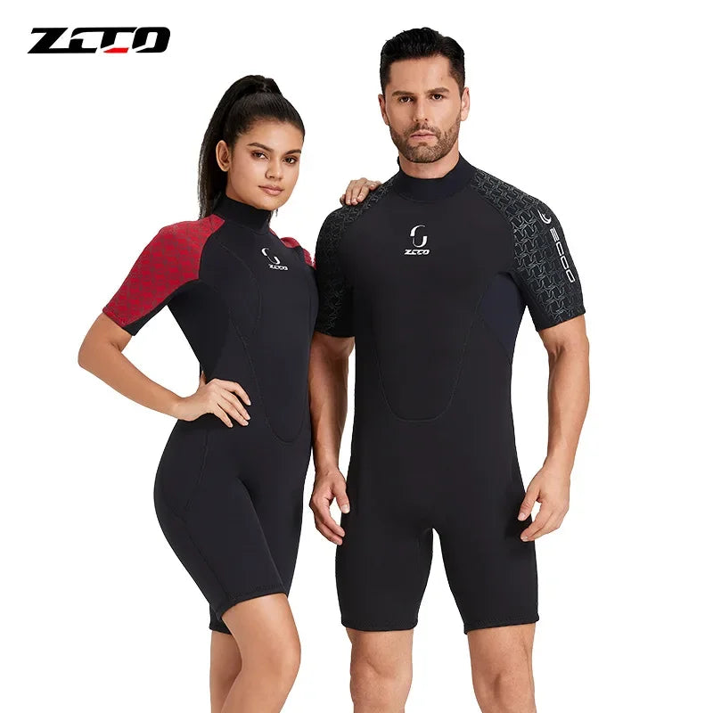 3MM Men Neoprene Wetsuit Scuba Diving Windsurf Hunting Surf Swimwear Underwater Fishing Swimming Short Sleeve Wetsuit Kitesurf