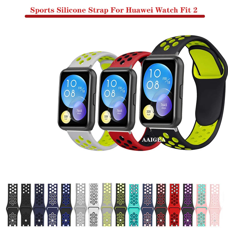 Pulseira esportiva de silicone, acessórios para pulseira para relógio huawei fit 2/fit/fit novo