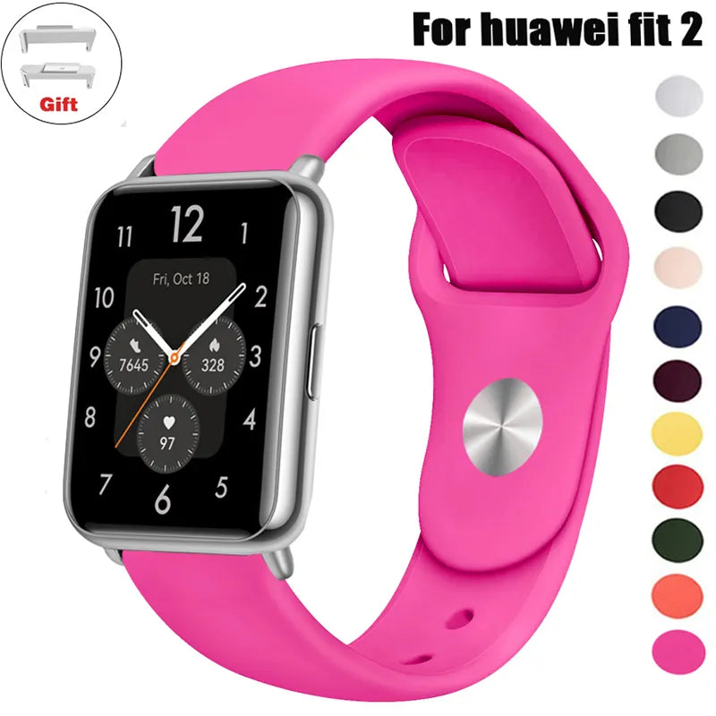 Correa Sport Band For Huawei Watch FIT 2 Strap Smart watch Soft Silicone Wristband Bracelet fit2 2022 Newest Belt Accessories