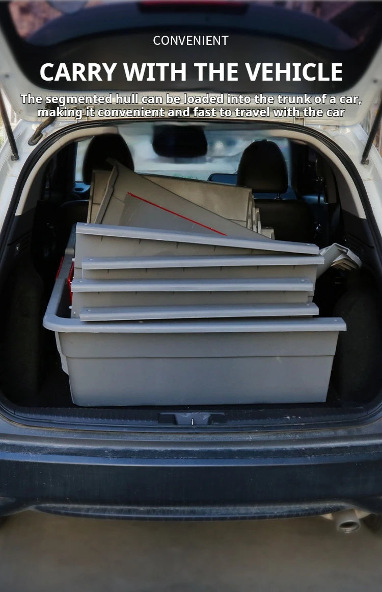 Modular PPR Folding Boat w/Silicone Seals & Air Bow Outboard-Ready Fishing Skiff w/Stainless Hardware Leak-Proof Assembly Craft