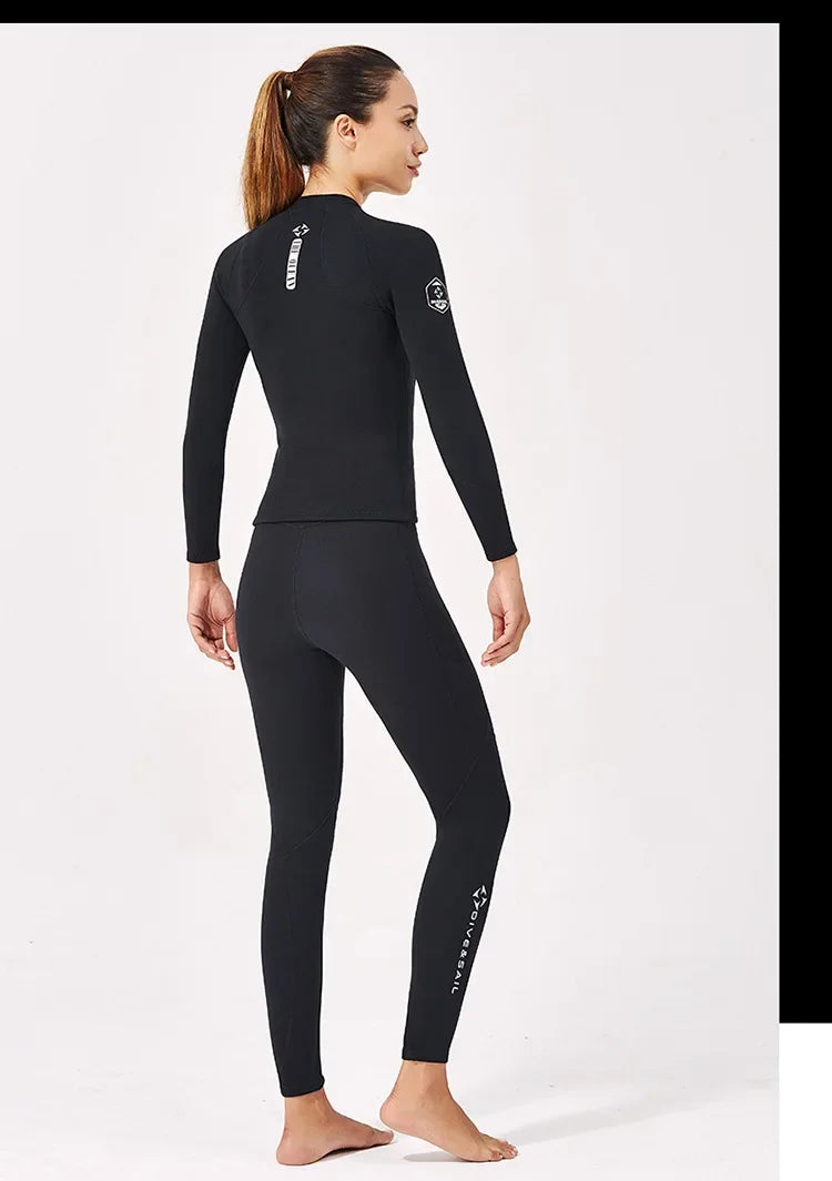 Wetsuit Jacket 2mm Neoprene Pant for Men Women Tops Long Sleeve Black Grey For Kayak,Skin Dive, Surfing Suit,  Diving Gear