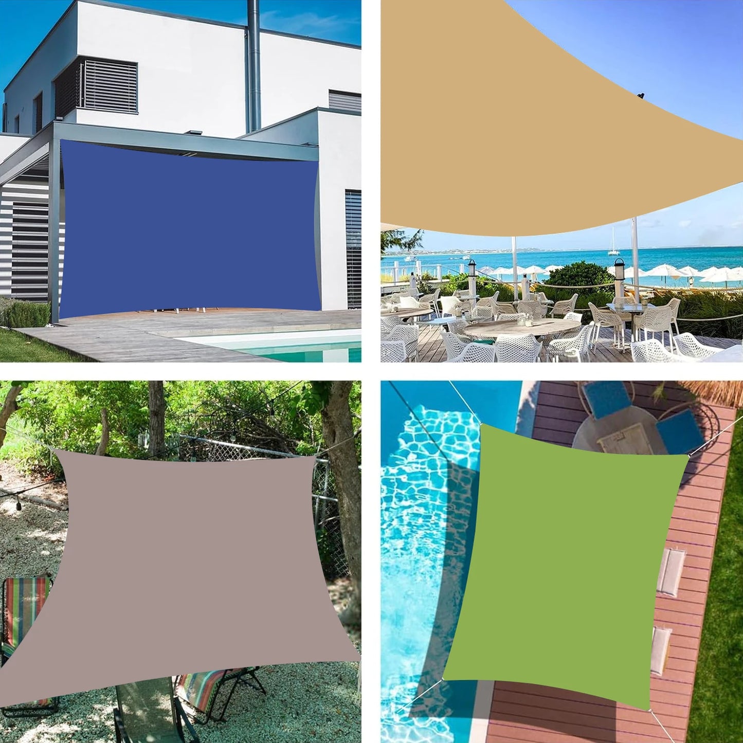 95% UV Block Waterproof Sun Shade Sail - High-Density Breathable Canopy for Patio Garden Pool Backyard, Windproof with Stainless