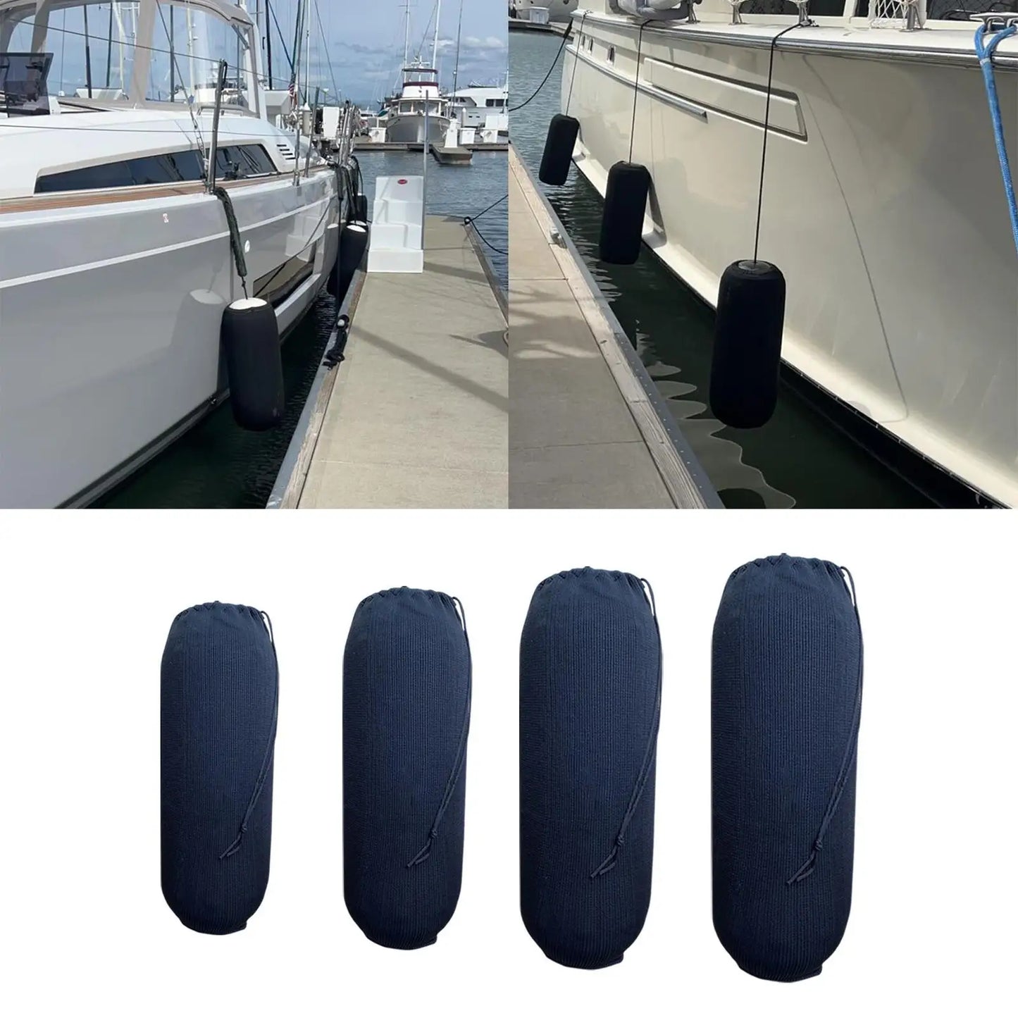 Black Boat Fender Cover Anti Collision Thicken Touch Ball Sleeve Boat Bumper Covers Sleeve for Marine Boat Yacht Mooring Sailing