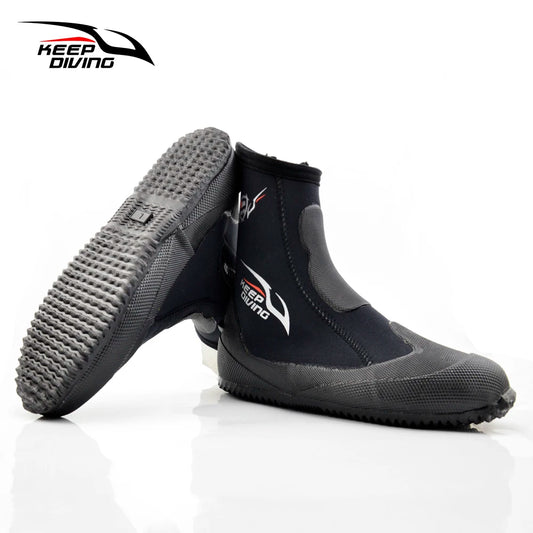 KEEP DIVING Genuine 5MM Neoprene Shoes High Elastic Scuba Boots Warm Soft Shoes for Spearfishing Kyaking Snorkeling Surfing