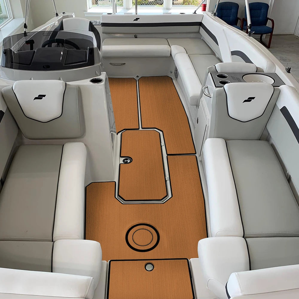 2400x900x5mm EVA Foam Faux Teak Boat Decking Mat Grey Plush Surface Self-adhesive Yacht Flooring Anti-Skid Mat Kayak Accessories