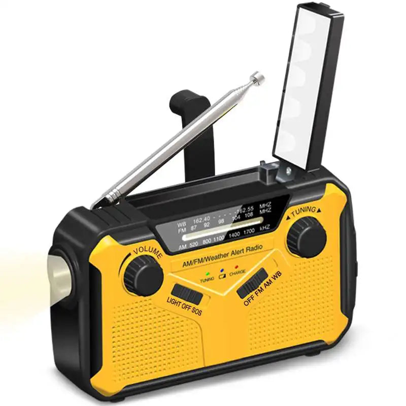 Multifunction Radio Hand Crank Solar USB FM/ AM Radio Emergency Flashlight Power Bank high Quality  4000mAh power bank  Radio