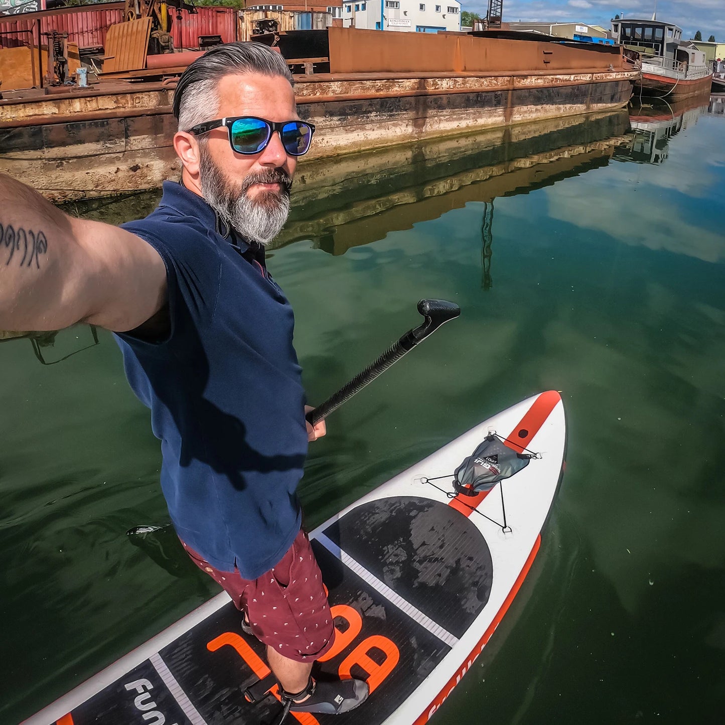 FunWater 11' Inflatable Stand Up Paddle Board SUP Surfboard Set 335cm Ultra-Light Non-Slip Deck with Pump Paddle Backpack Leash