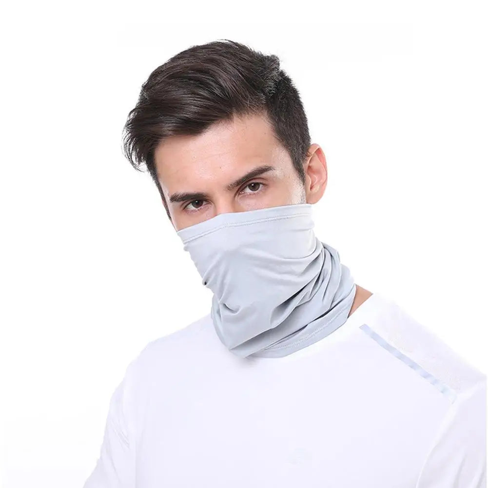 Men Women Head Face Neck Sunshade Collar Ice Silk UV Protection Face Cover Mask Outdoor Fishing Cycling Sports Bandana Scarf