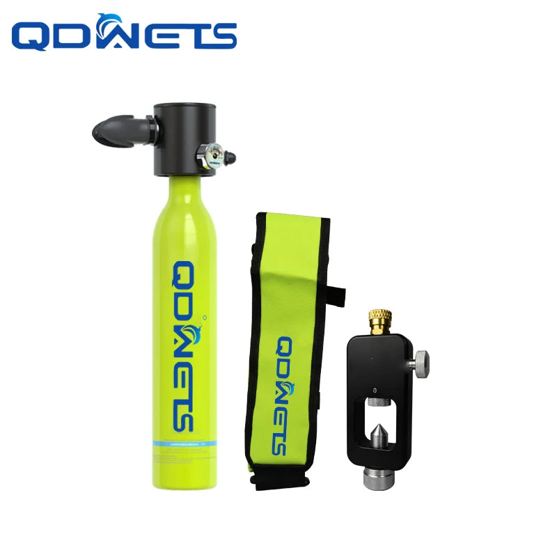 Mini Scuba Diving Tank Equipment Dive Cylinder with 5-10Minutes Capability 0.5 Litre Capacity with Refillable Design QDWETS