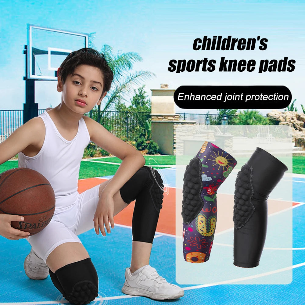 1/2Pcs Honeycomb Knee Support Knee Pads Brace Leg Sleeve Calf Compression Knee Protection For Kids Child Sports Football