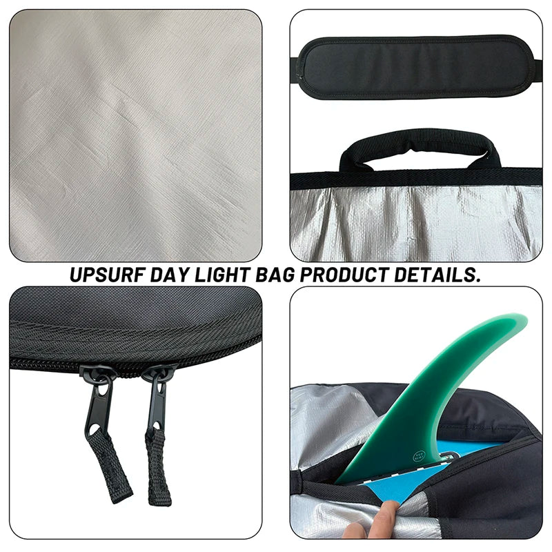 Waterproof Surfboard Bag for SUP/Longboard/Skimboard/Paddleboard - Heavy-Duty Cover with Adjustable Padded Strap, Portable Surf