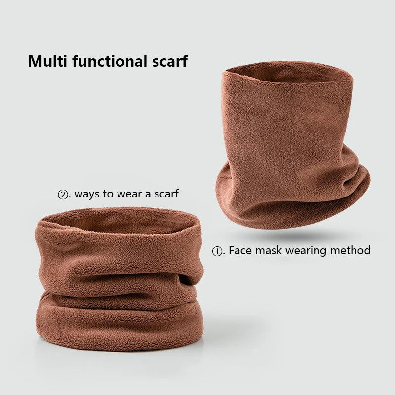 Winter Outdoor Sports Scarves Velvet Neck Gaiter Ski Tube Scarf Half Face Cover For Men Women Cold-proof Collar Neckerchief