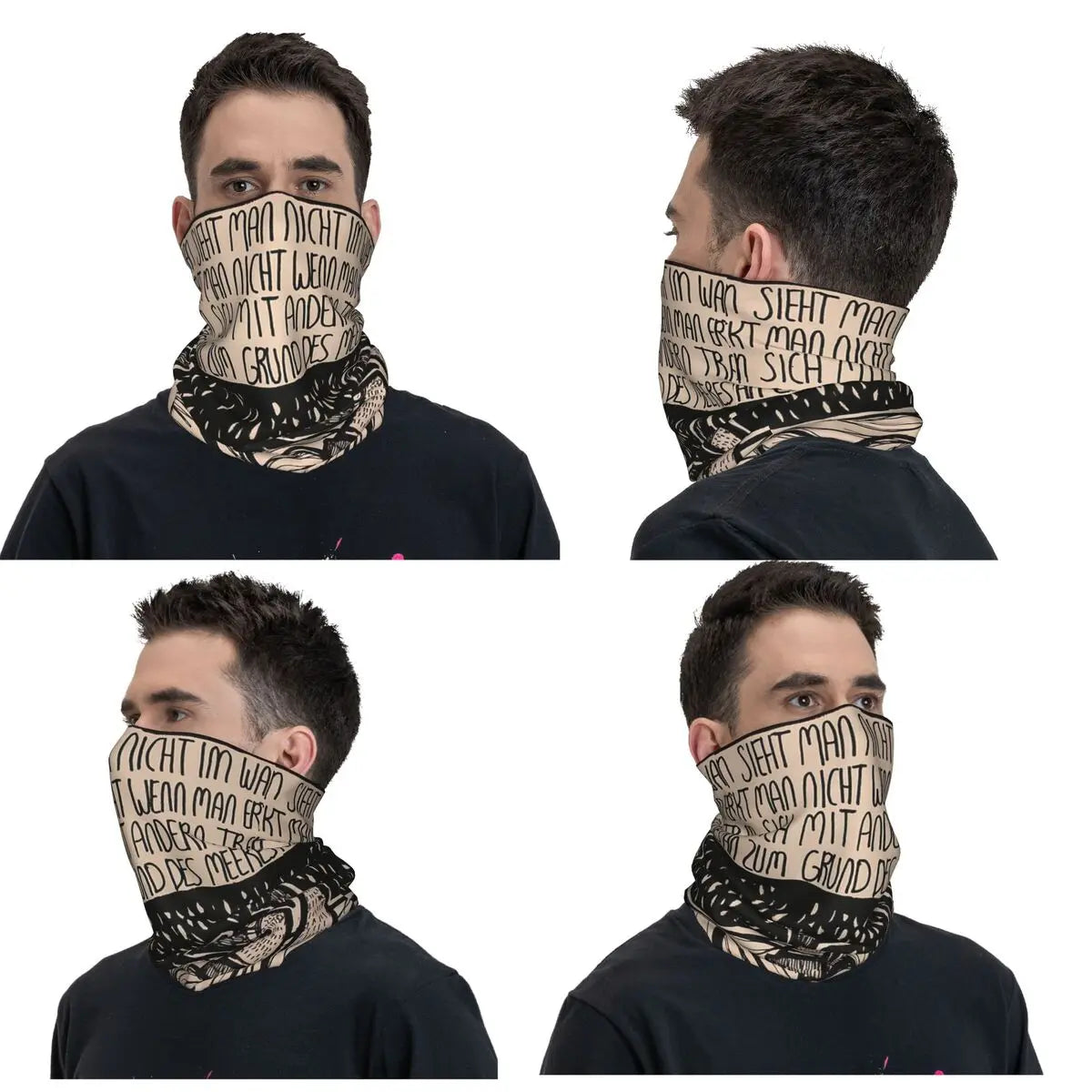 Till Lindemann Poem Bandana Neck Cover Printed Wrap Scarf Warm Balaclava Outdoor Sports Unisex Adult Winter