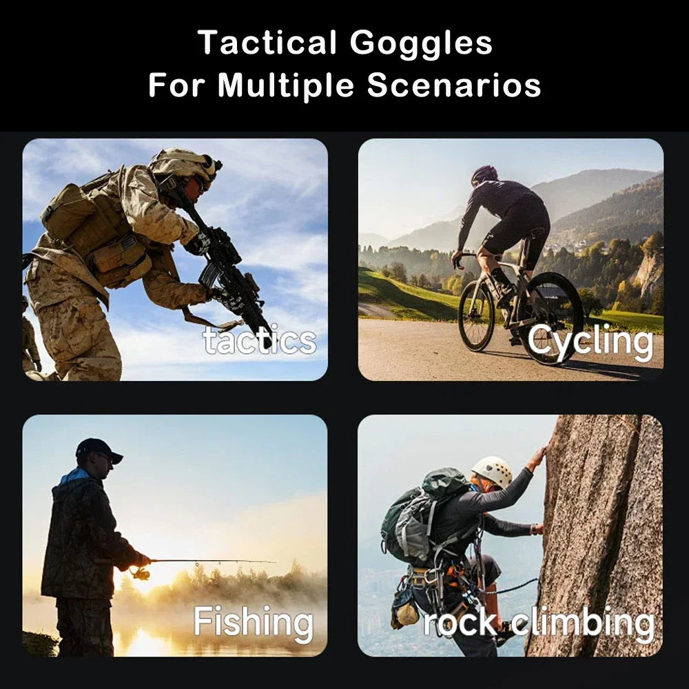 3 Lens Impact-Resistant Shooting Glasses 2.5mm Military Tactical Glasses Anti-Fog Windproof Road Cycling Goggles Antiparras