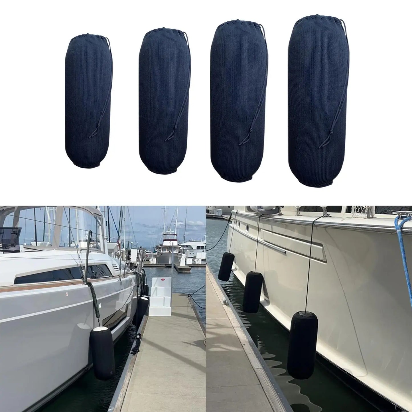 Black Boat Fender Cover Anti Collision Thicken Touch Ball Sleeve Boat Bumper Covers Sleeve for Marine Boat Yacht Mooring Sailing