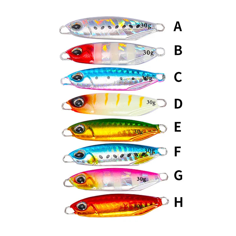 Sea Fishing Metal Jigging Spoon 3D Print Laser Artificial Bait Boat Fishing Jig Lures Super Hard Fish Fishing Lures