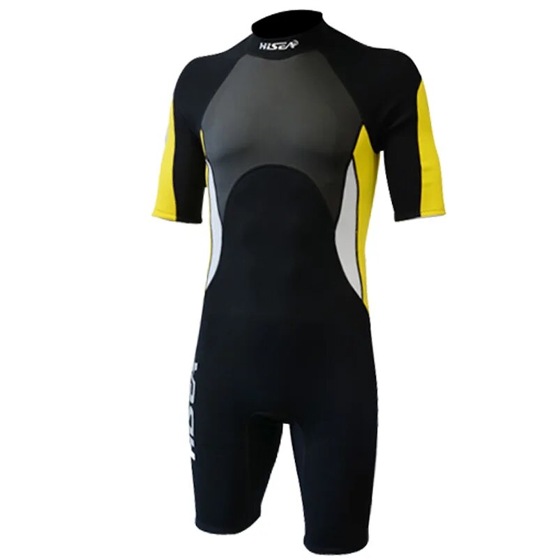 Hisea 3mm amantes de manga curta homem mulher wetsuit mergulho macacão mergulho terno molhado de uma peça inverno nadar surf quente