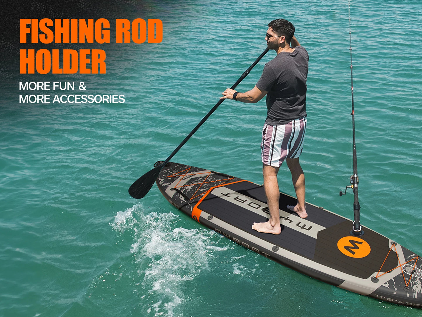 Myboat Waterproof  Extra Wide Inflatable Paddle Board 11'6''x35''x6''Adult Standing Style Aquatic Fishing With Accessories SUP