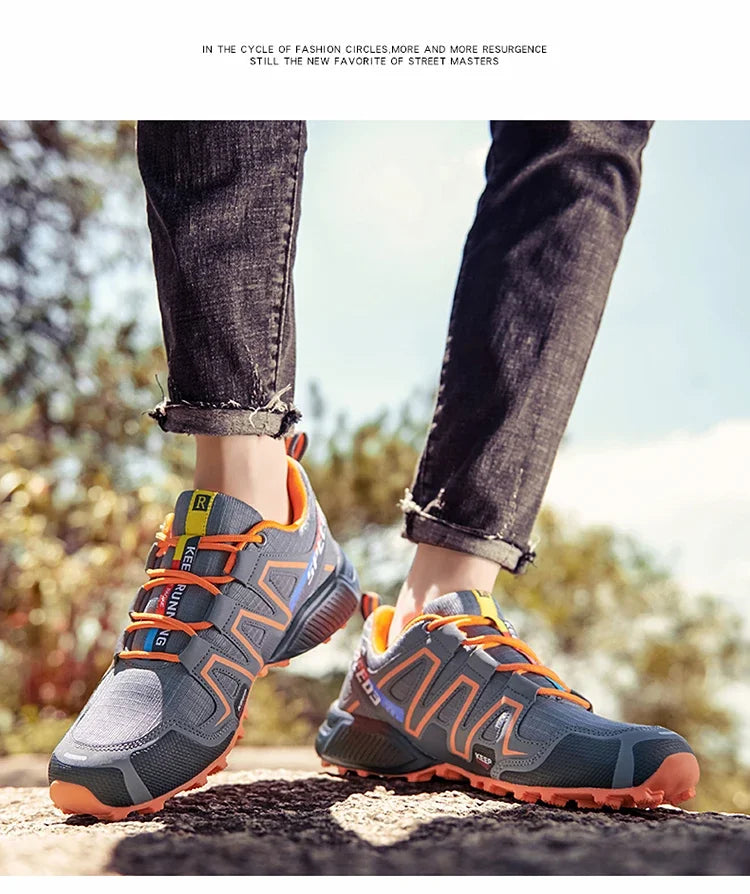 New Outdoor Hiking Shoes for Men Anti Slip and Waterproof Hiking Sports Shoes, Hiking Travel Shoes for Men Road Running Shoes