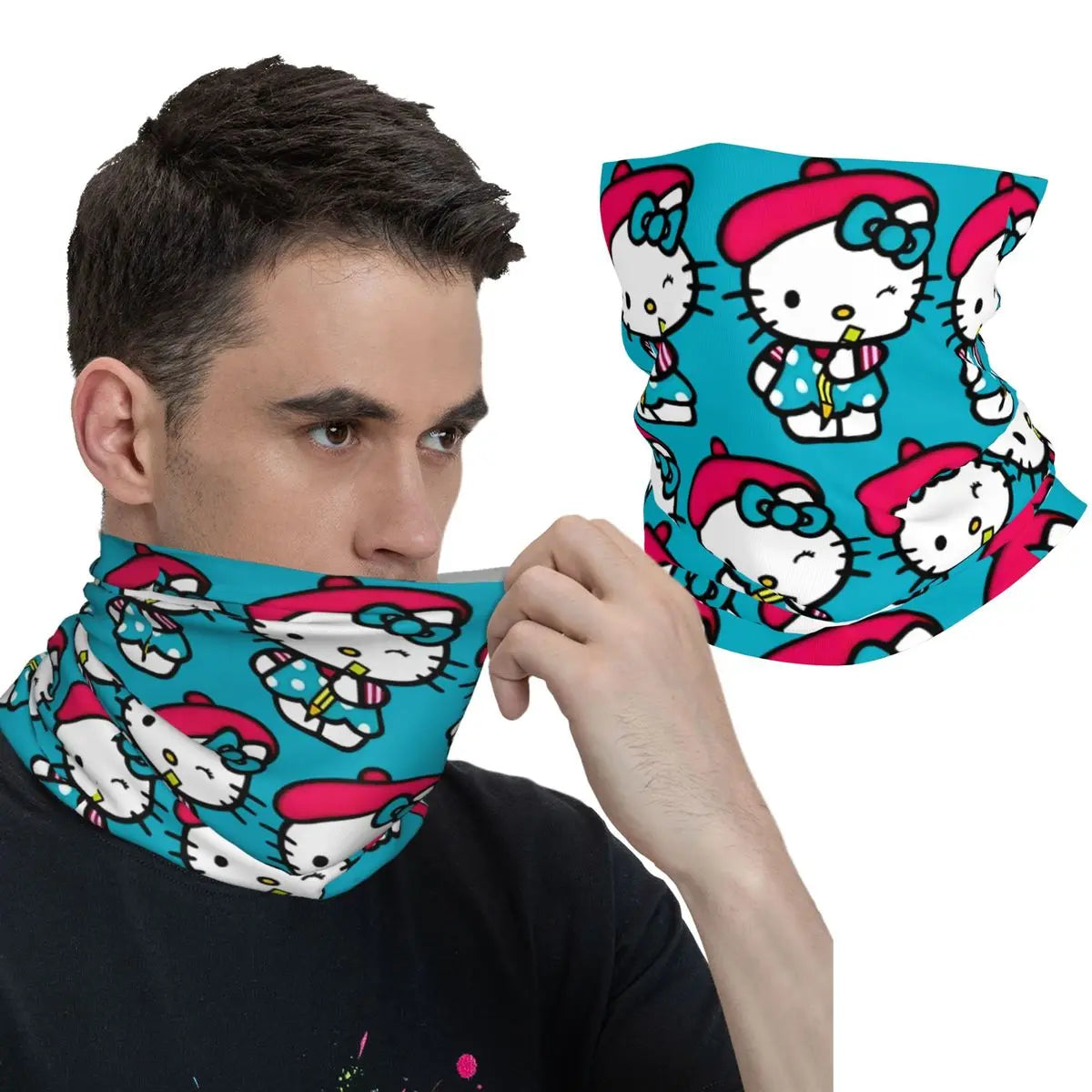 Outdoor Sports Balaclava Hello Kitty Cycling Mask Breathable Tactical Fashion Punk Hiking Camping Sun Protection Neck Gaiter