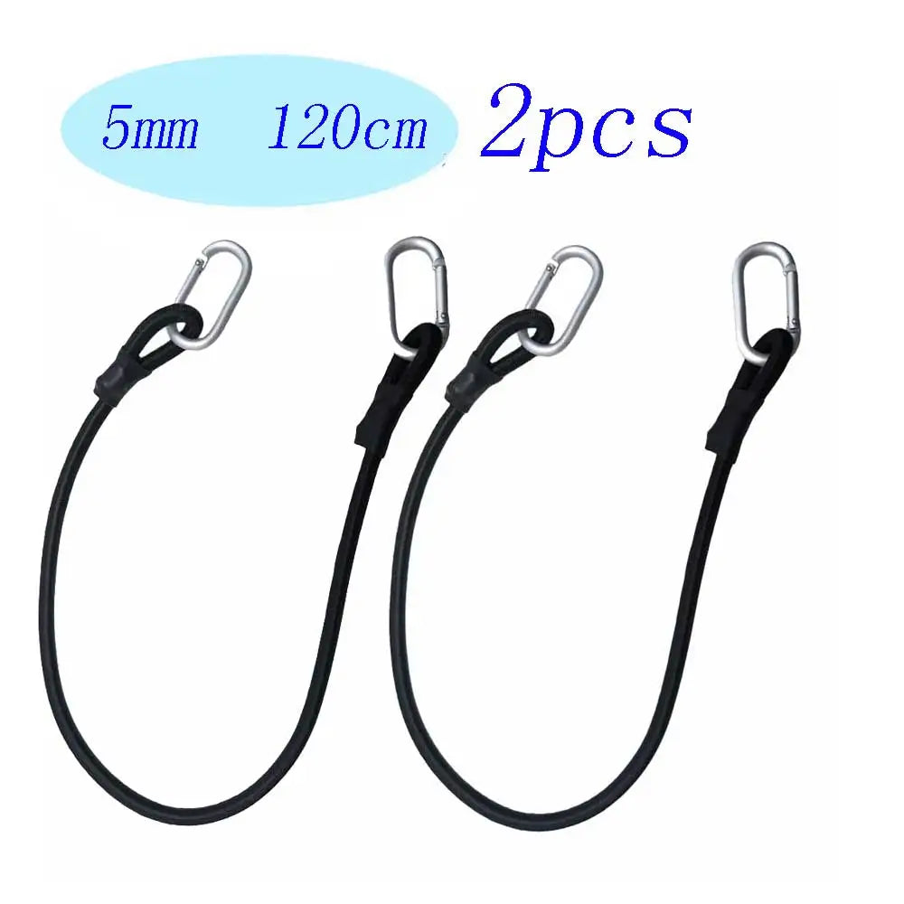 2pc Heavy Duty Bungee Shock Cord Tie Down Straps with Snap Hooks for Camping Tents Kayaks Boat Trailer Fishing Gear Organization